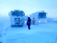 انسداد اتوبان تبریز ـ زنجان به دلیل برف و کولاک
